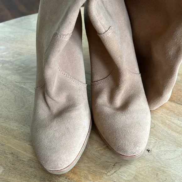 Anthropologie Dolce Vita Celine Blush Tan Suede Leather Boots Size 7 - Picture 7 of 11